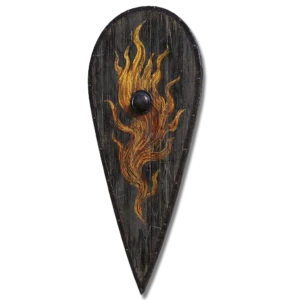Flame Crest Wooden Shield